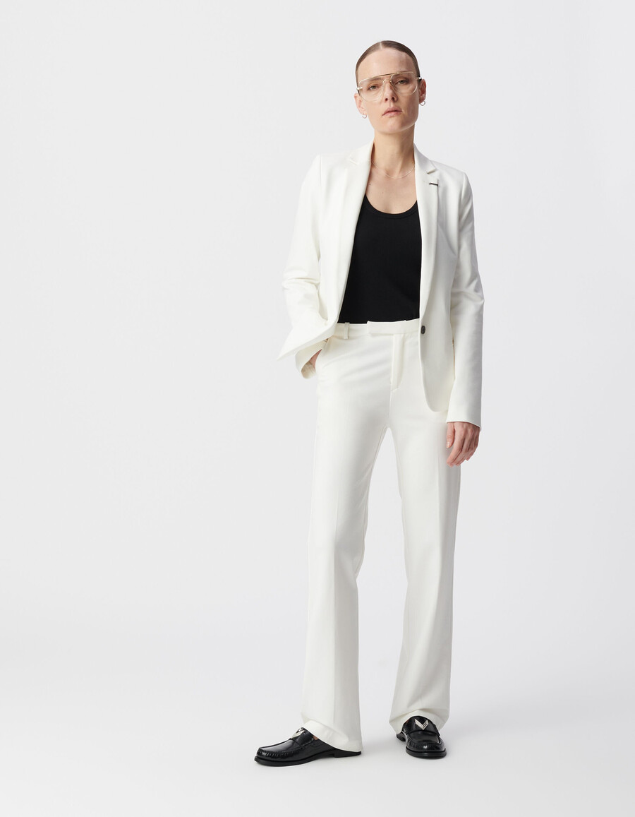 weiße damen-strickhose „milano mit ausgestelltem bein