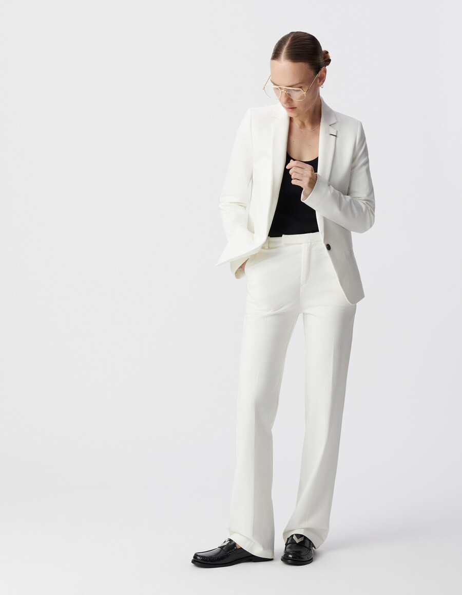 weiße damen-strickhose „milano mit ausgestelltem bein