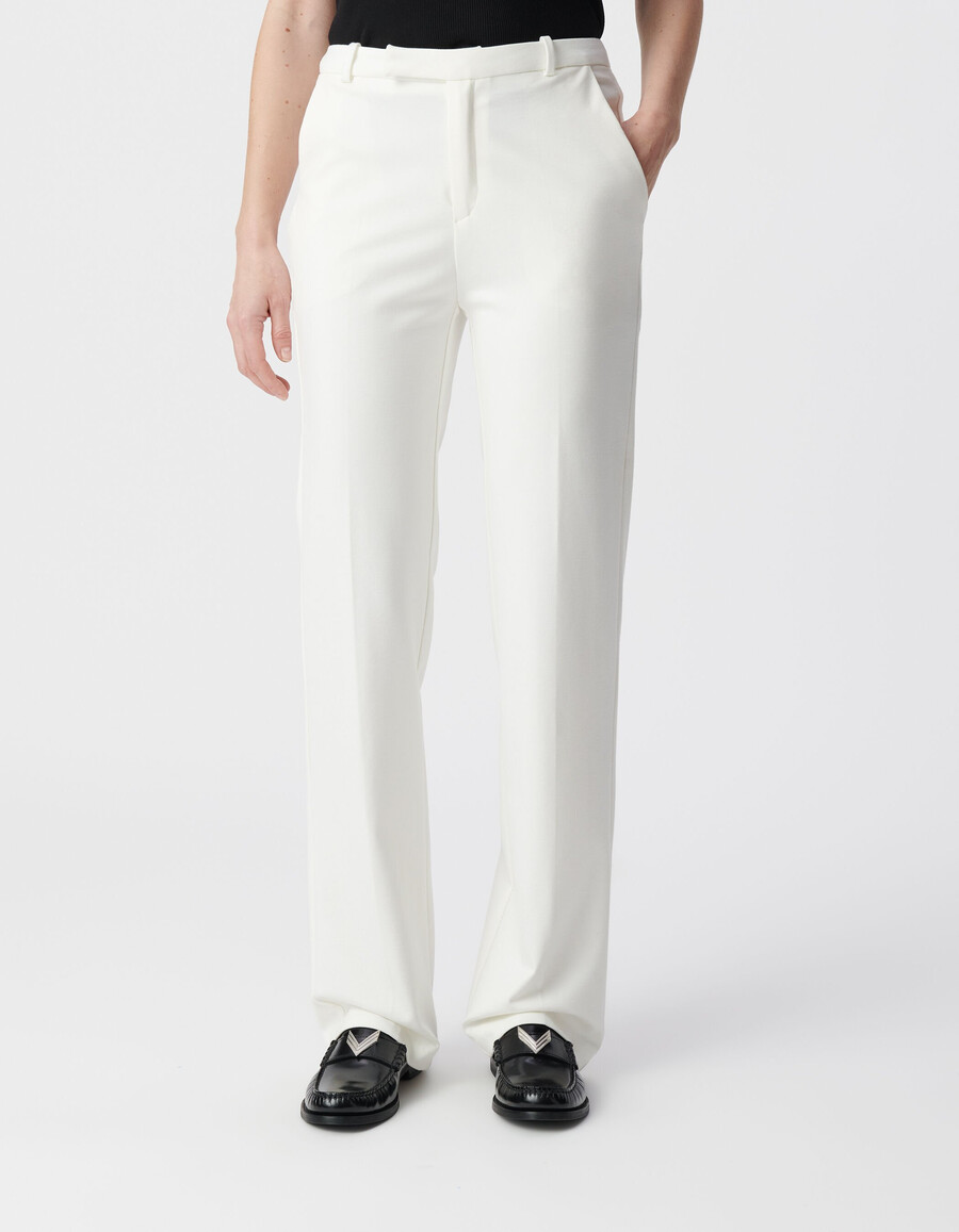 weiße damen-strickhose „milano mit ausgestelltem bein