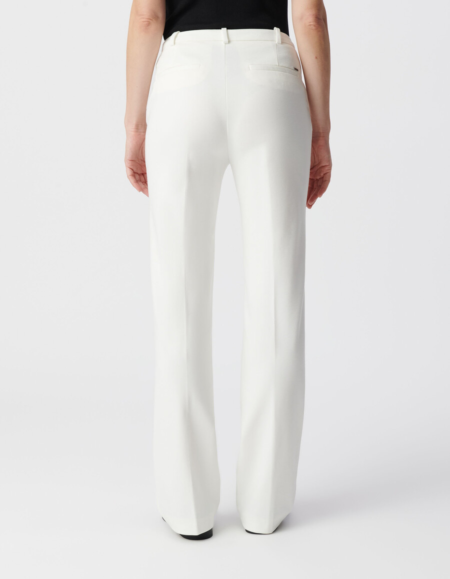 weiße damen-strickhose „milano mit ausgestelltem bein