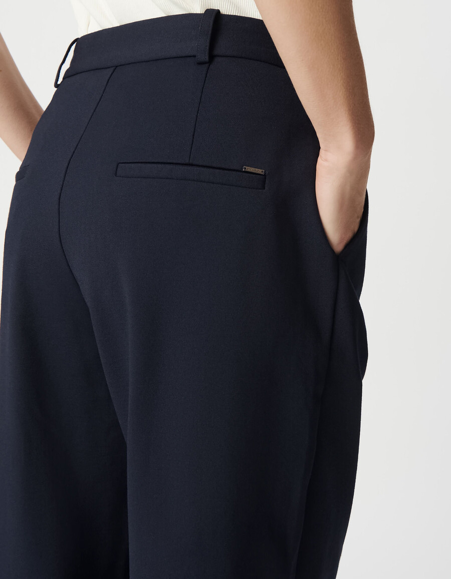 damen-anzughose milano in marineblau mit weitem bein