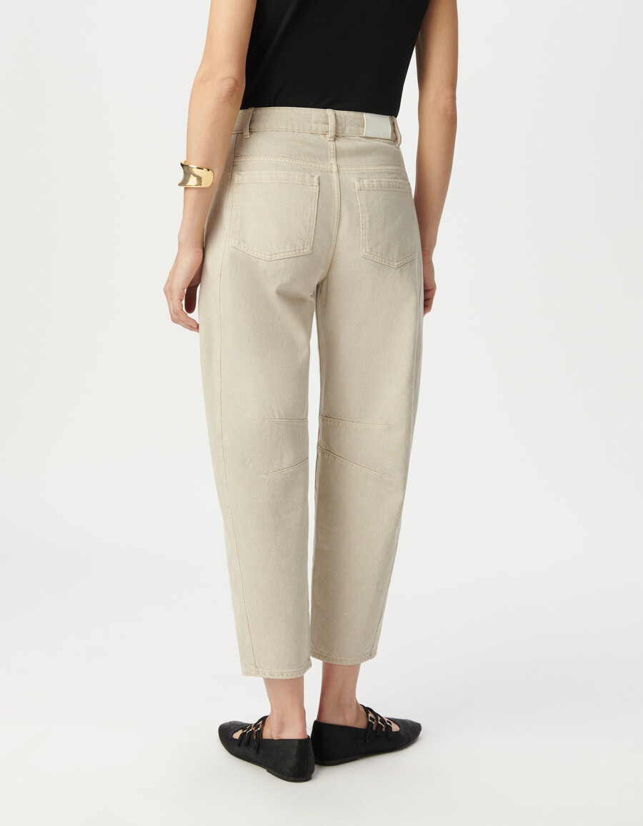 beige gabrielle balloon jeans für damen