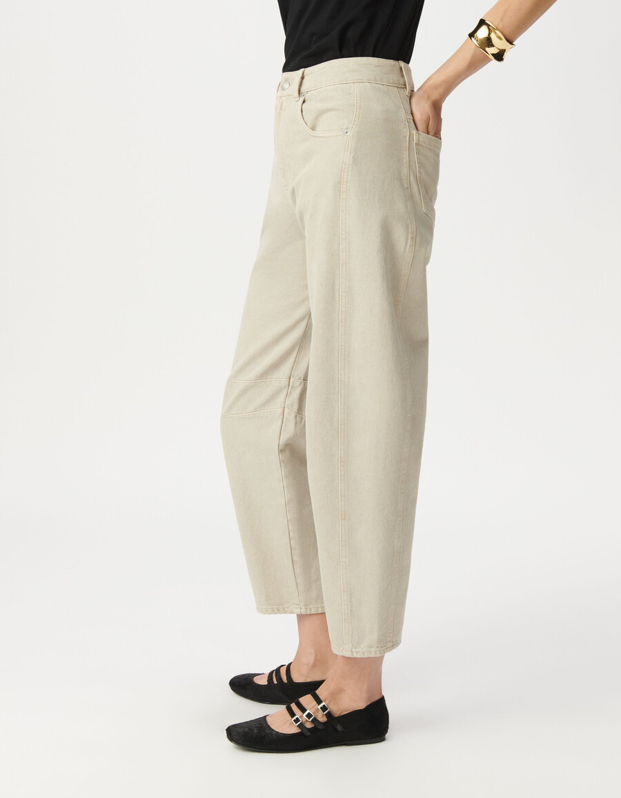 beige gabrielle balloon jeans für damen