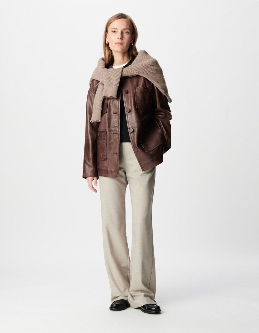 beige damen-anzughose