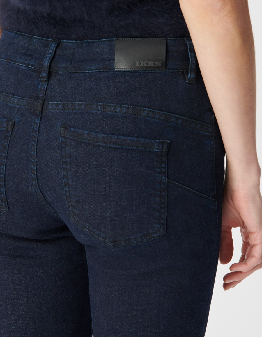 roxanne damen-skinny-jeans mit hohem bund und raw-cut-einsatz