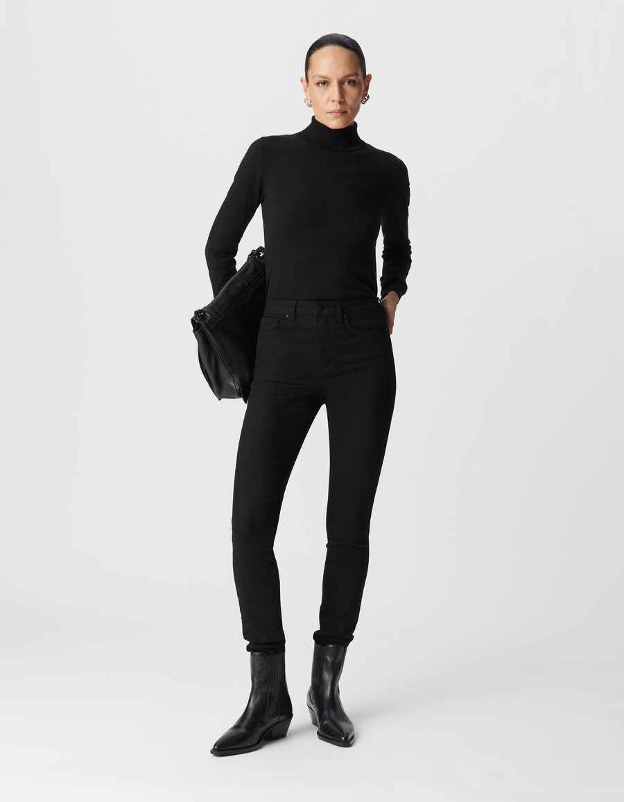 schwarze slim-fit-jeans für damen 78 zoll formgebend