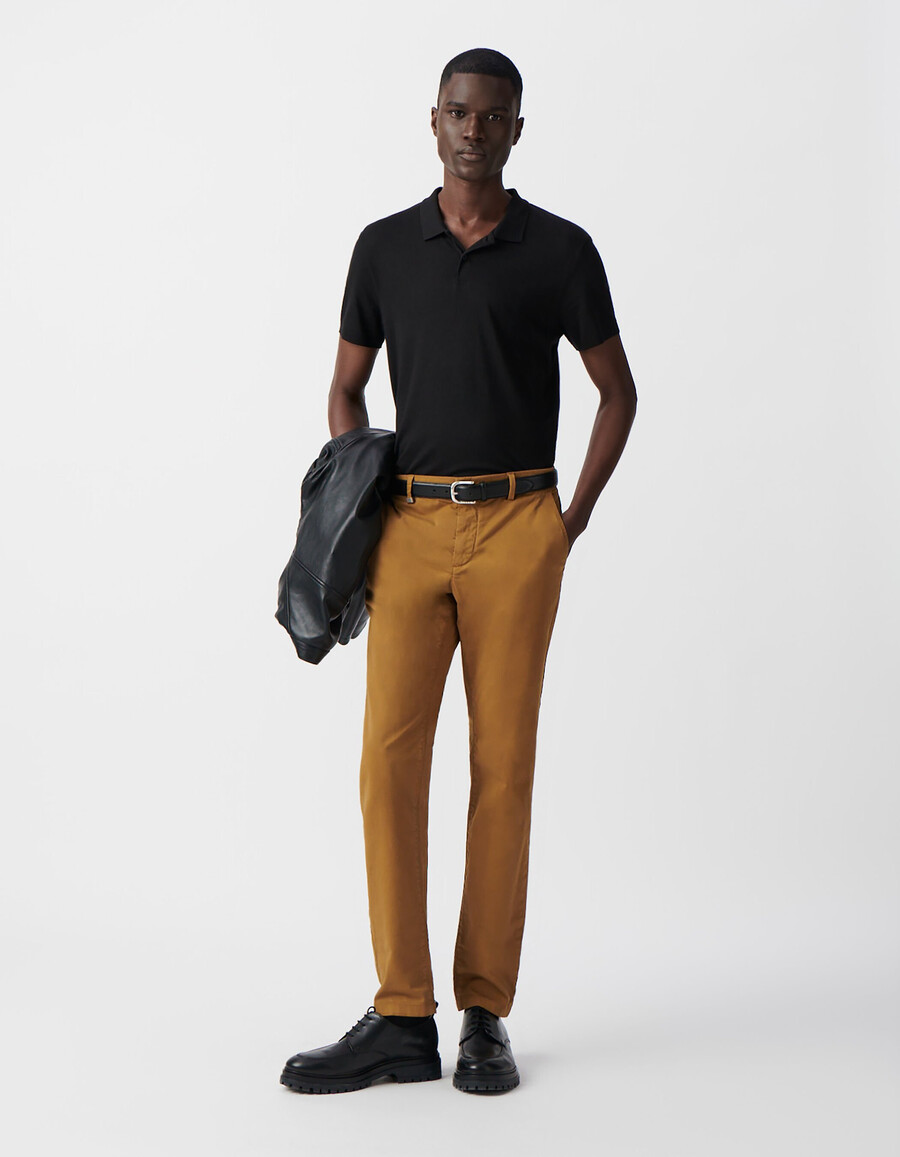 safranfarbene slim-fit-chinos für herren