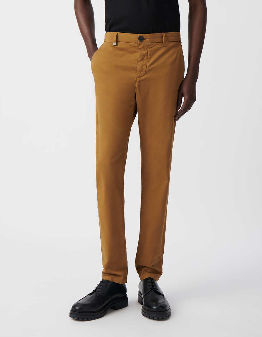 safranfarbene slim-fit-chinos für herren