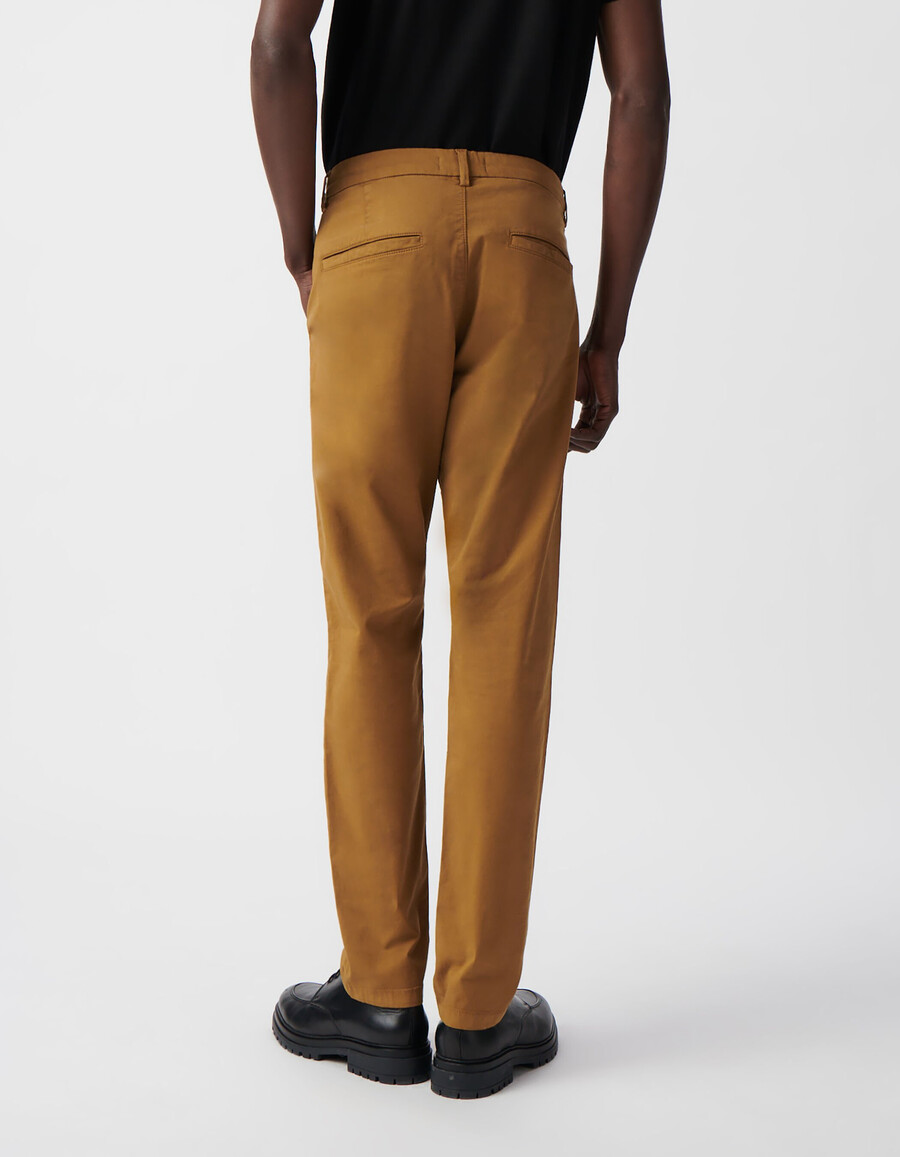 safranfarbene slim-fit-chinos für herren