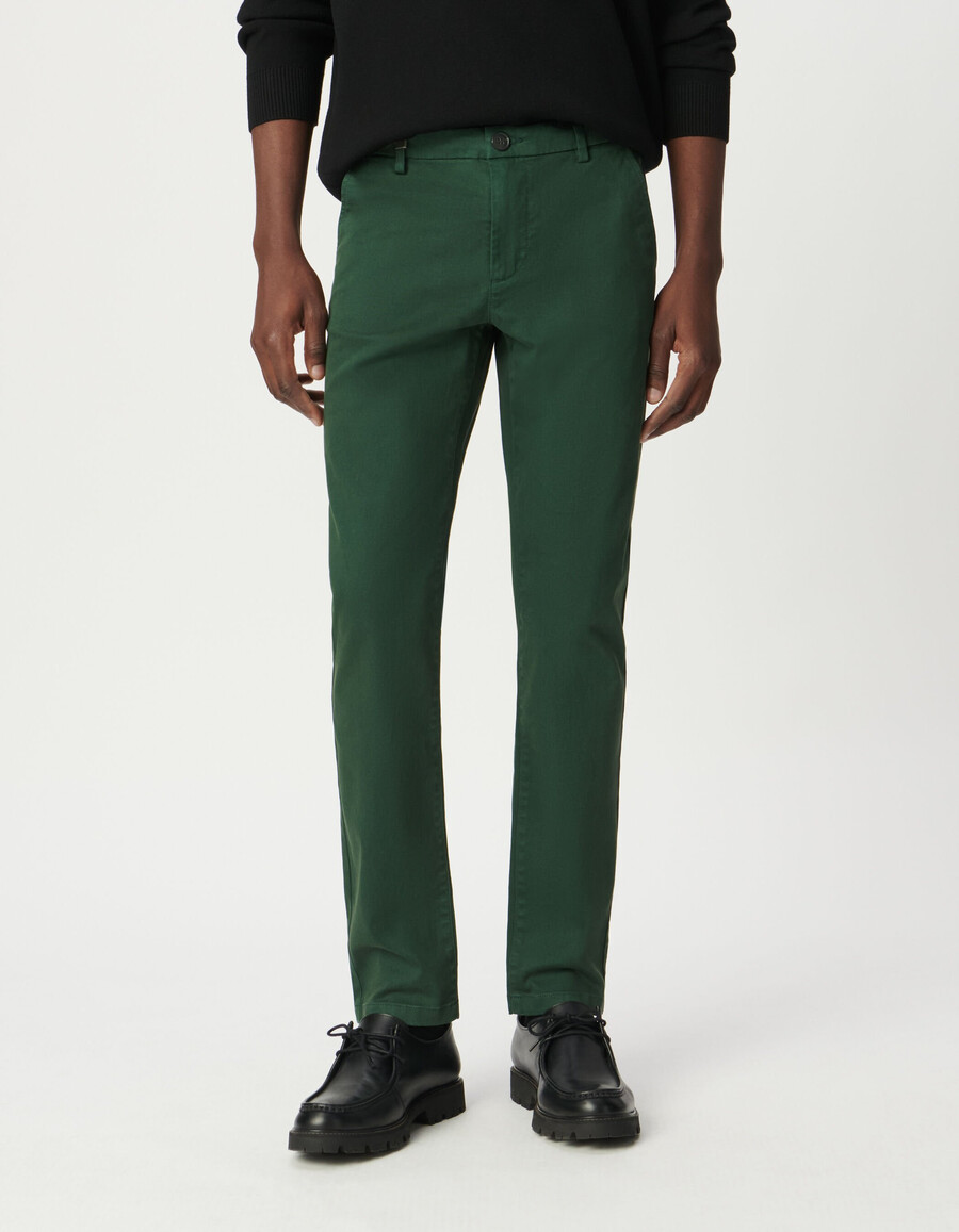 grüne slim-fit-chinos für herren
