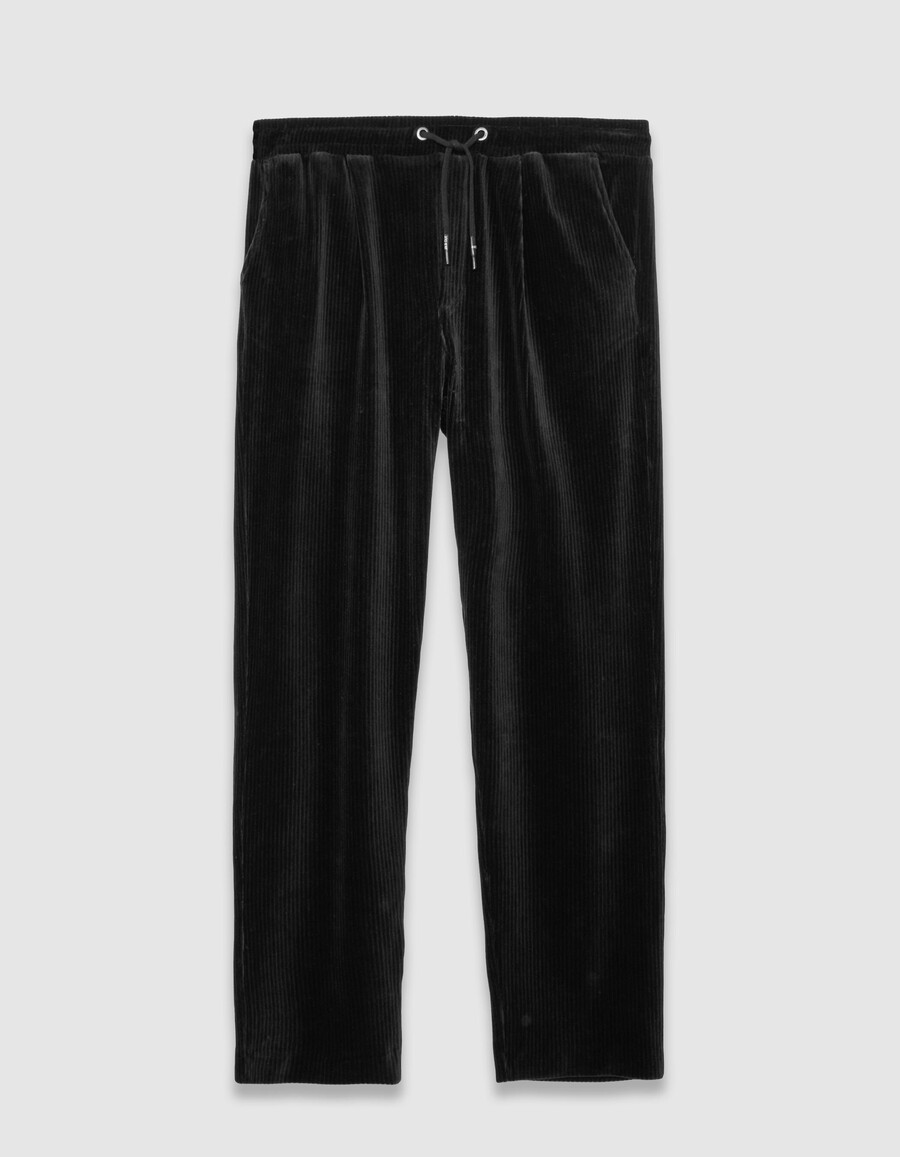 schwarze cord-jogginghose für herren mit elastischem bund