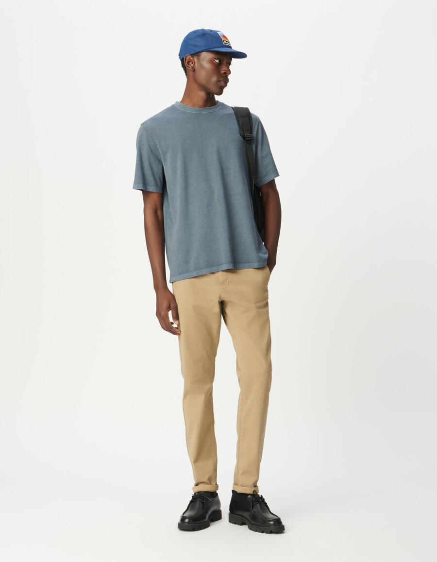 beige slim straight chinos für herren