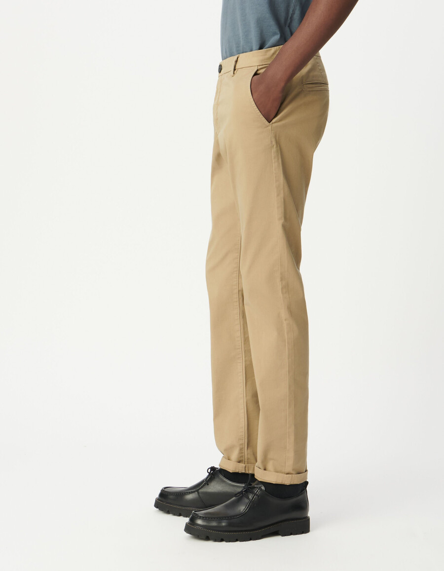 beige slim straight chinos für herren