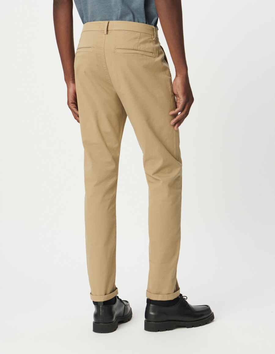 beige slim straight chinos für herren
